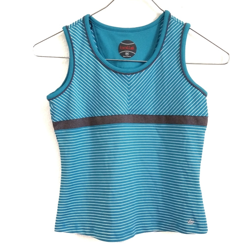 Bolle Tennis Striped Athletic Wear Tank Girls M
